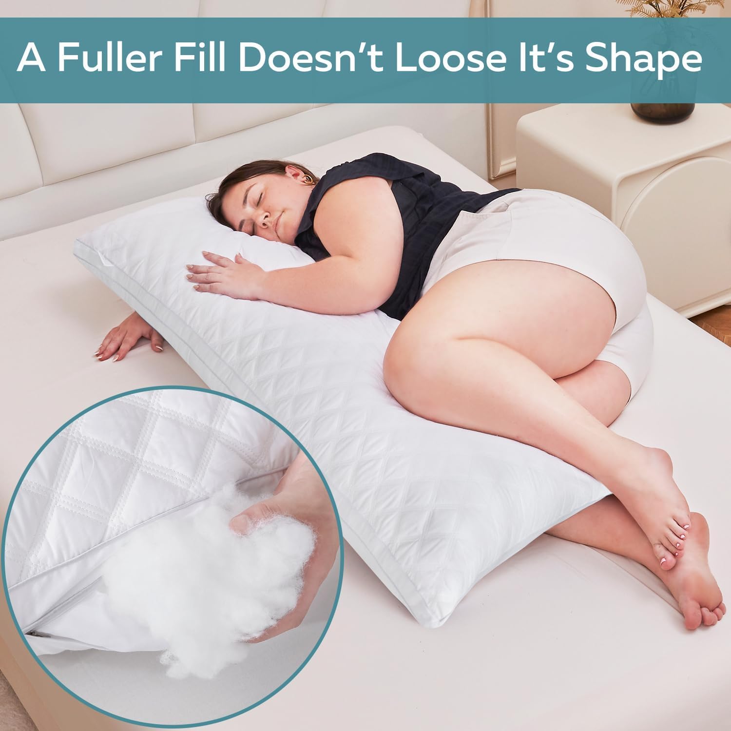 Oubonun soft plush fabric emphasizes breathable, skin friendly materials for uninterrupted rest