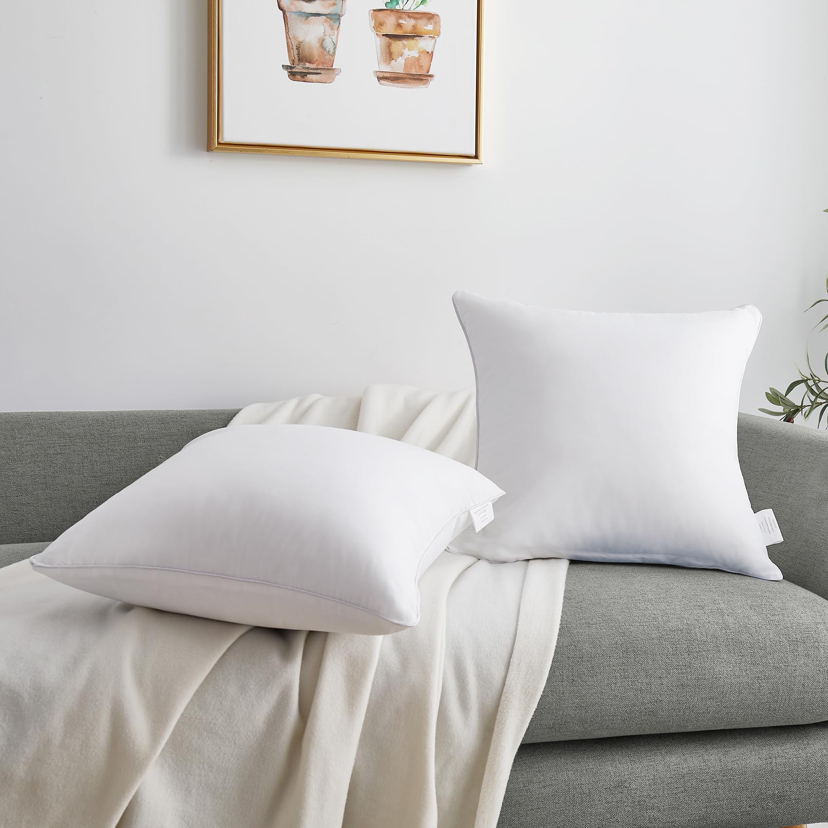 Oubonun pillow insert shown on a chair for added comfort.
