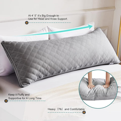 Oubonun pregnancy-pillow use-ready illustration suggests versatile support during sleep.