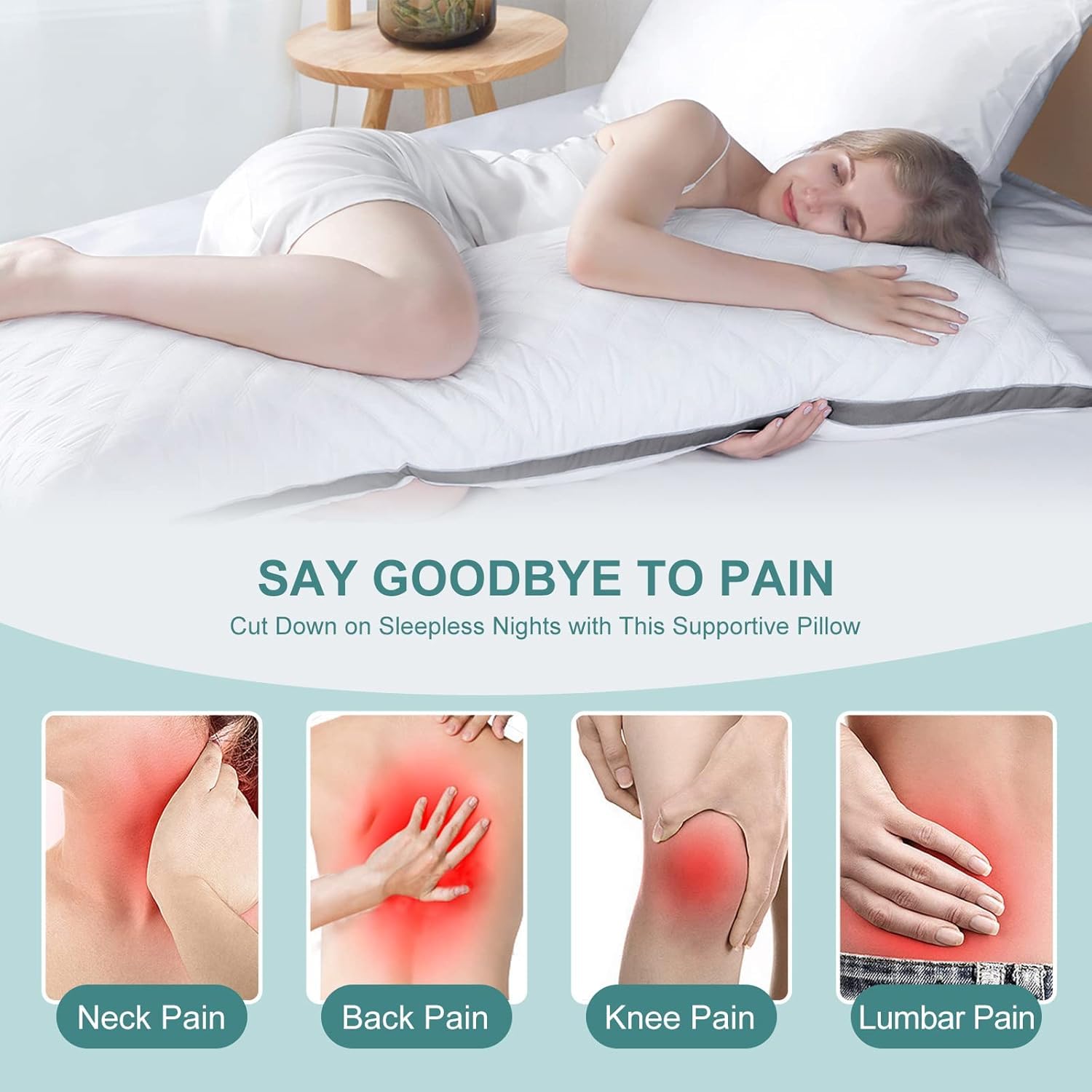 Oubonun packaging shot highlights easy-setup pillow for quick comfort upgrade.