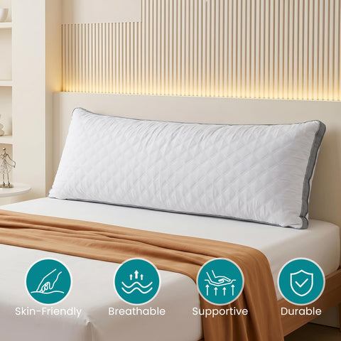 Oubonun premium adjustable loft pillow side view highlights alignment for side sleepers.