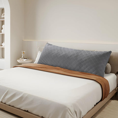 Oubonun premium adjustable loft pillow side-view shows full-body support for side sleepers.
