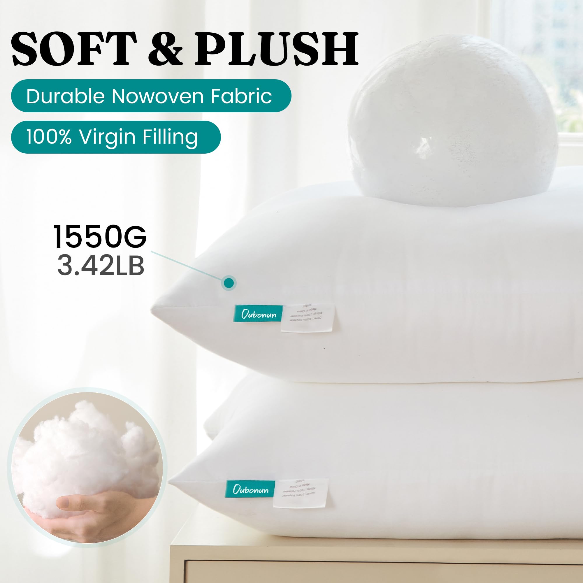 Oubonun soft polyester fiber provides cushiony comfort.