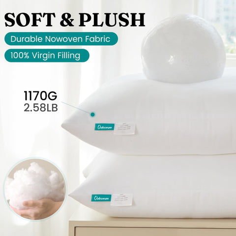 Soft polyester fiber fill delivers cushioned, everyday comfort.