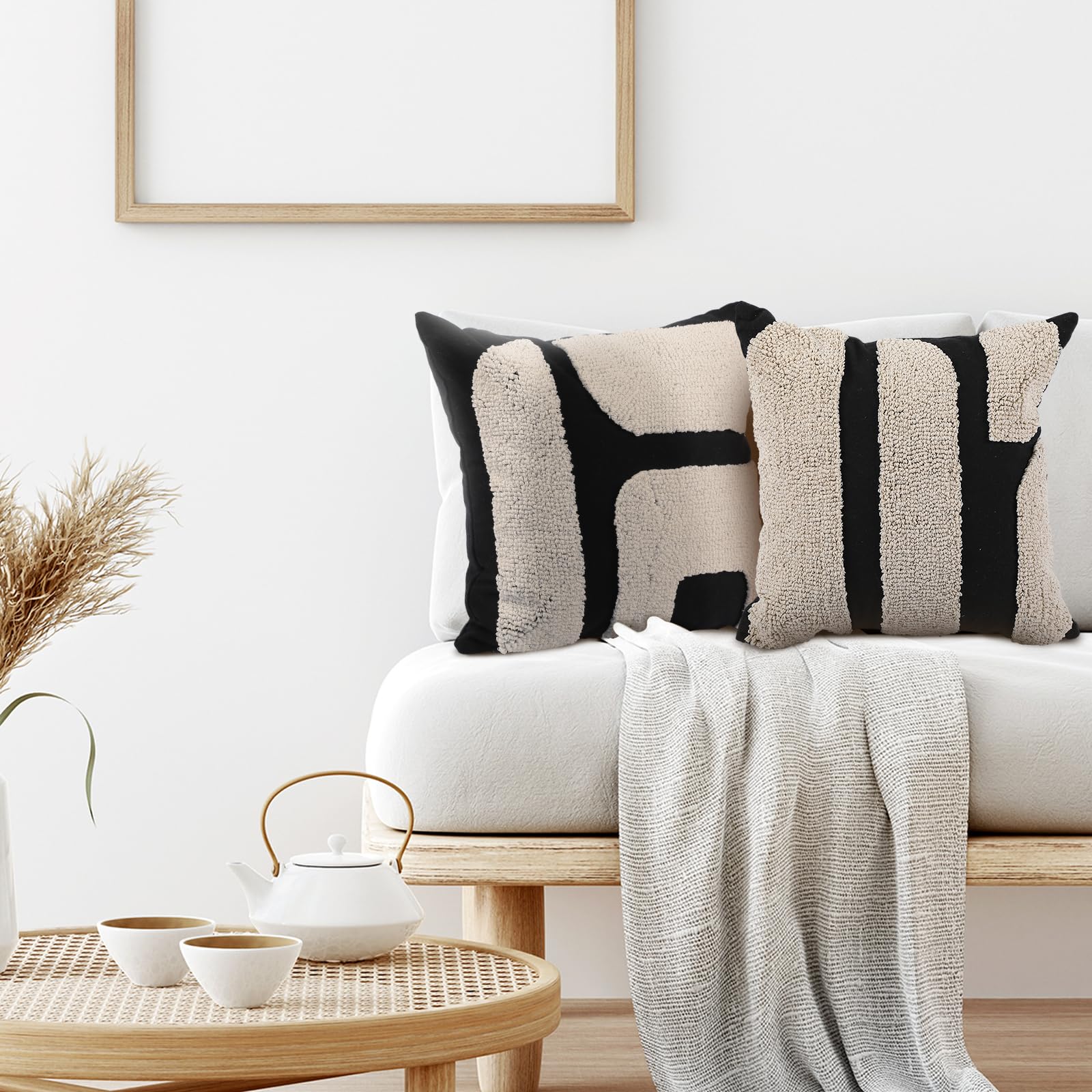 Oudain 18x18 inch pillow case fits beds and couches with easy styling.