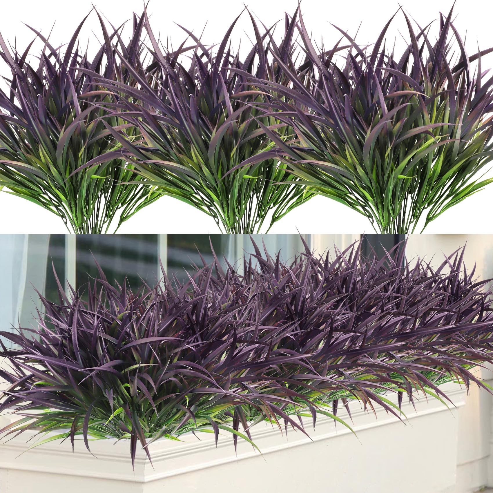 Ouddy Decor 16 bundles outdoor artificial plants with dense leaves for durable greenery