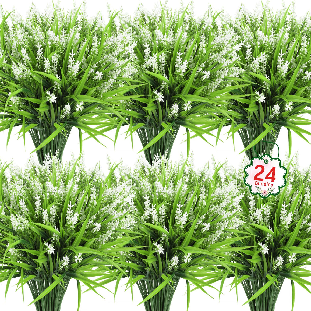 Ouddy Decor lavender outdoor bundle adds vibrant white color to porches.