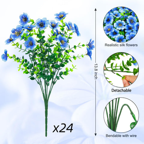 Ouddy Decor 13.8-inch outdoor flowers fit easily in various vases.