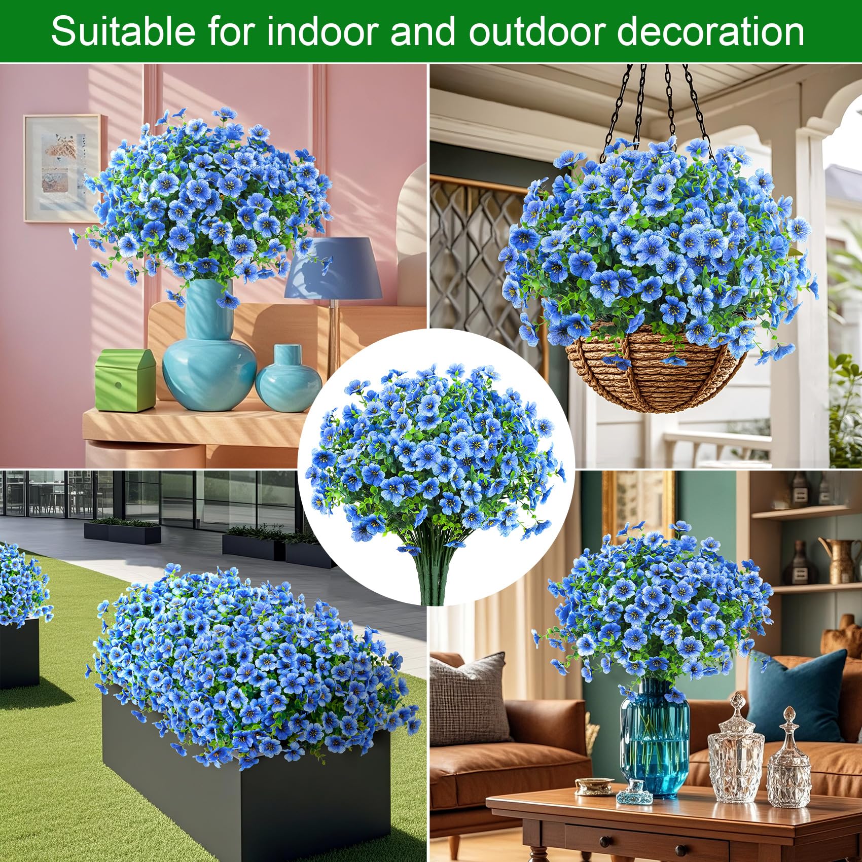 Ouddy Decor indoor-outdoor flowers ideal for garden, porch, table, and windows.