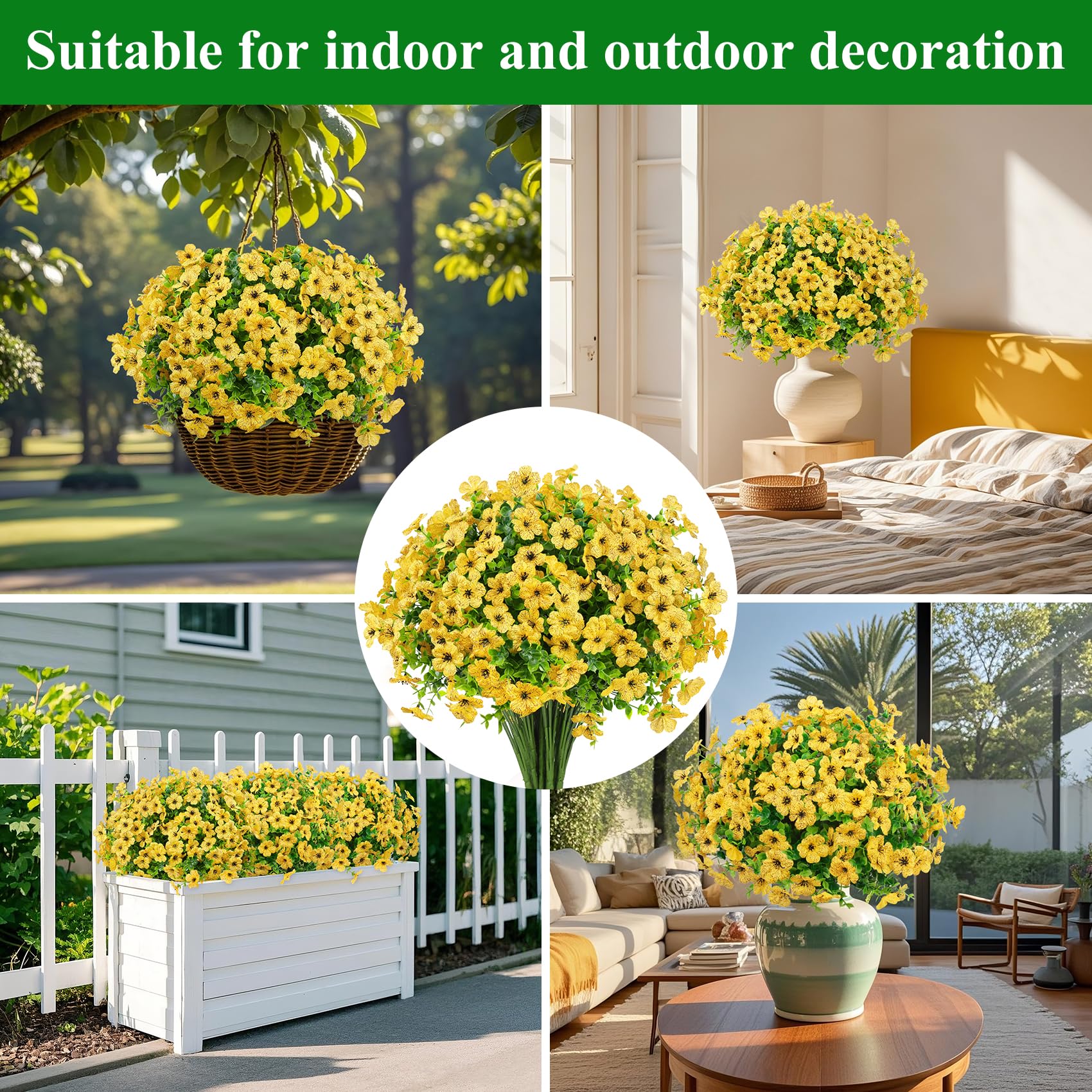 Ouddy Decor all-weather-silk-flowers suitable for year-round decoration.