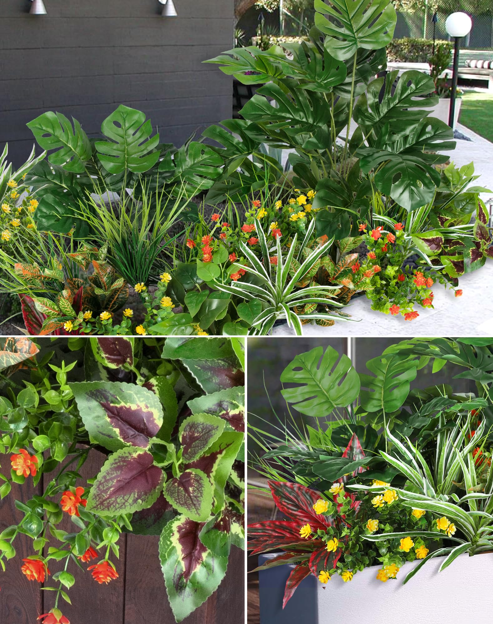 Ouddy Decor artificial plants with iron-wire stems for easy shaping.