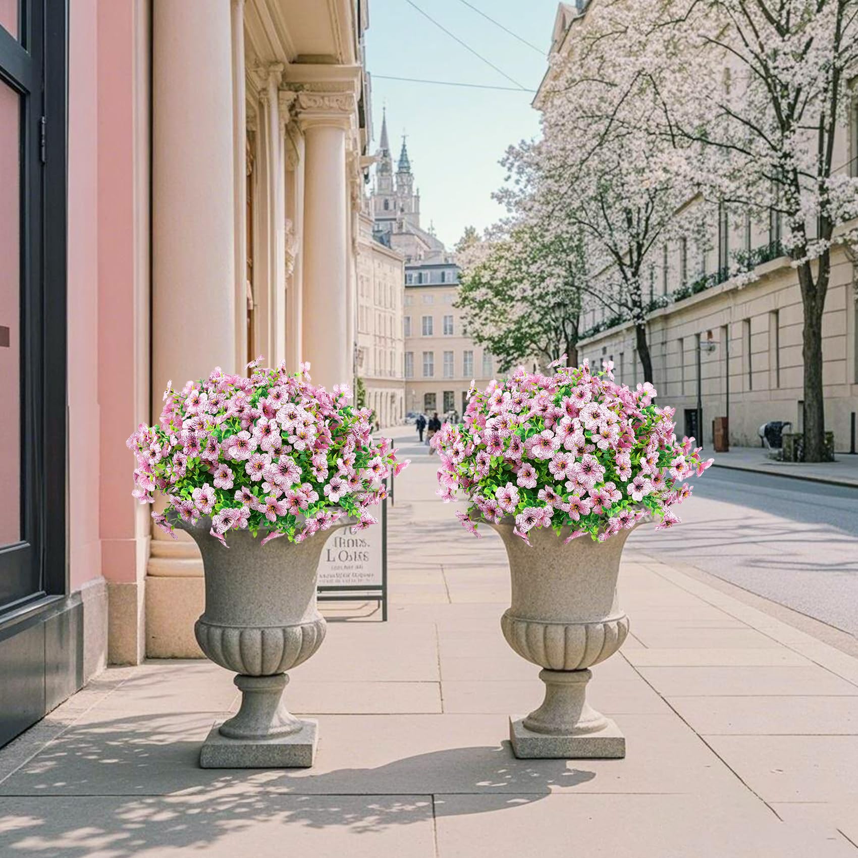 Ouddy Decor pink flowers with iron-wire stems for flexible, easy arrangements.