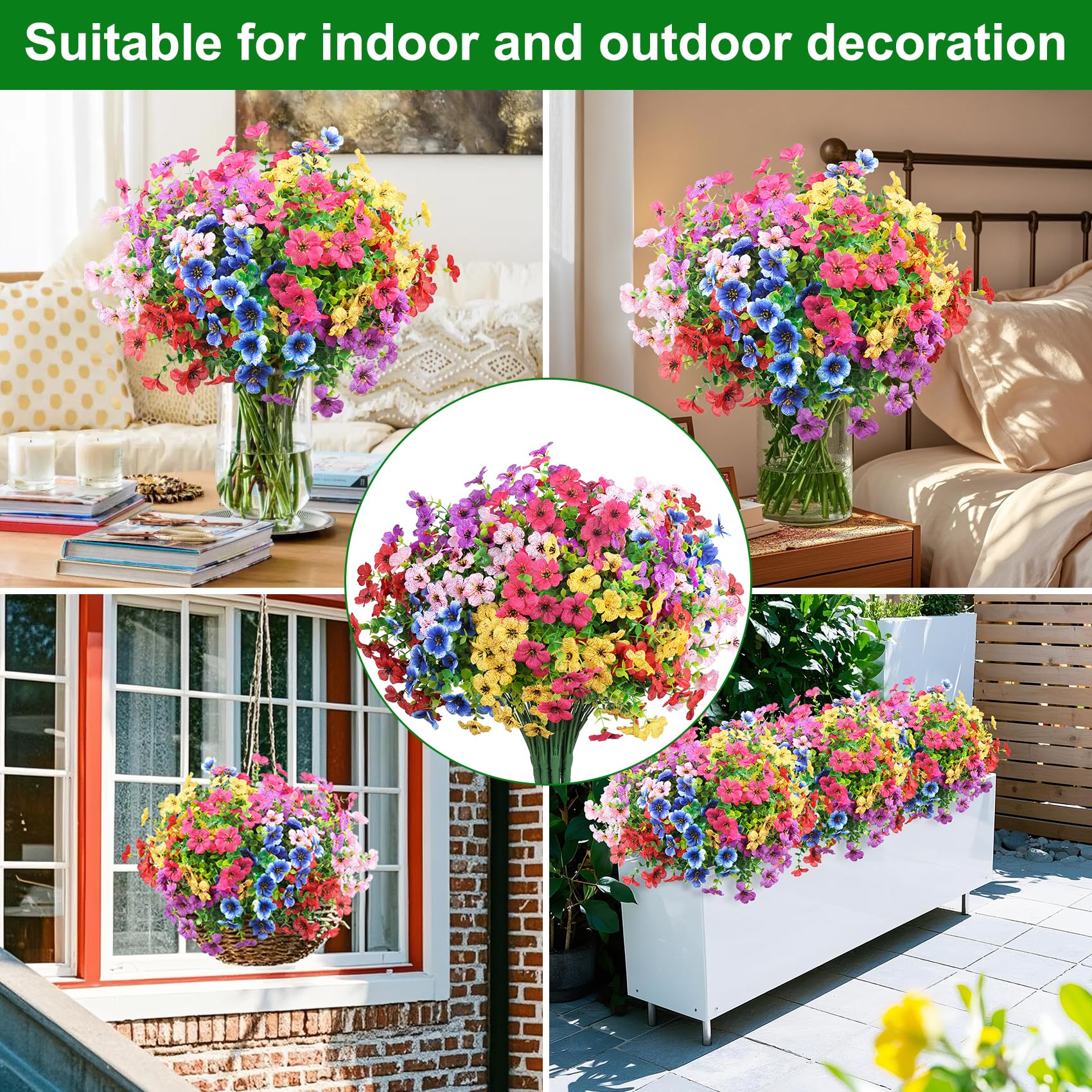 Ouddy Decor mixed-color artificial flowers brighten indoor areas.</p>