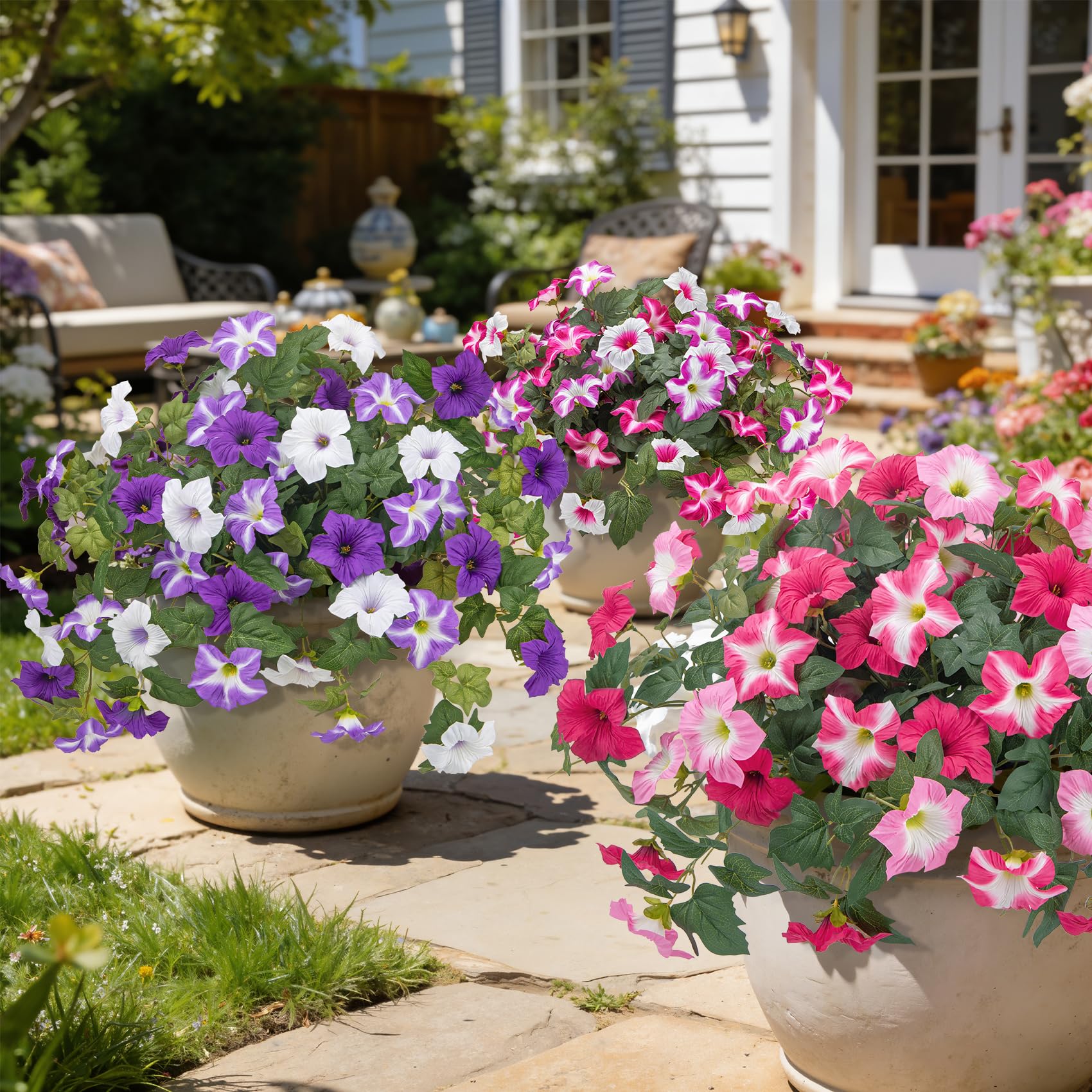 Ouddy Decor petunias balcony spotlight in summer