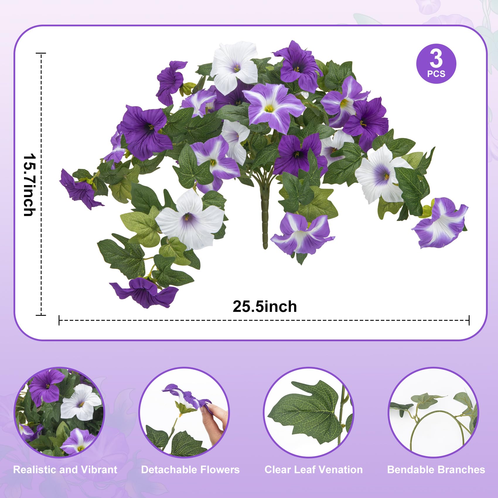 Ouddy Decor petunias closeup texture showing realistic petals