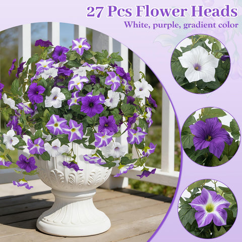 Ouddy Decor petunias front porch decor with vibrant purple
