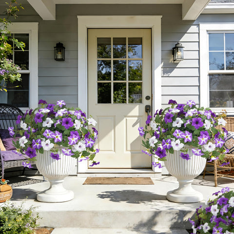 Ouddy Decor petunias garden-path styling for year-round charm