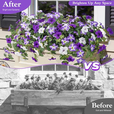 Ouddy Decor petunias windowsill display for bright indoor touch