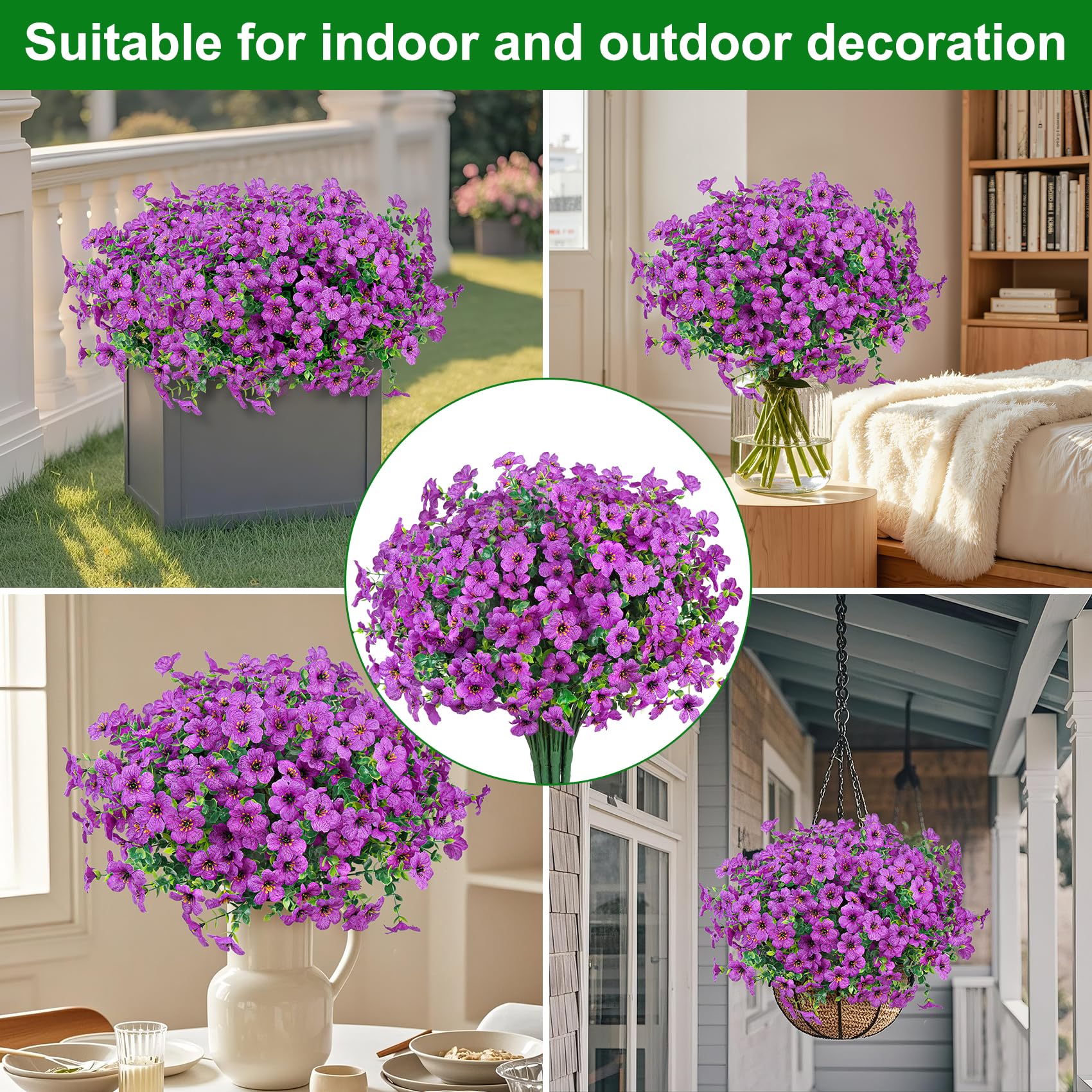 Ouddy Decor porch and garden accents add color to tables and containers