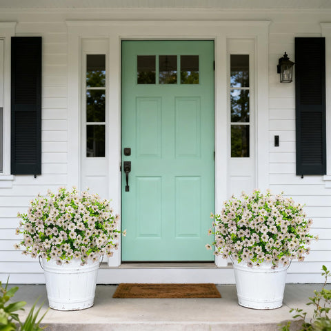 Ouddy Decor UV-resistant outdoor flowers, long-lasting color for sun-exposed spaces.