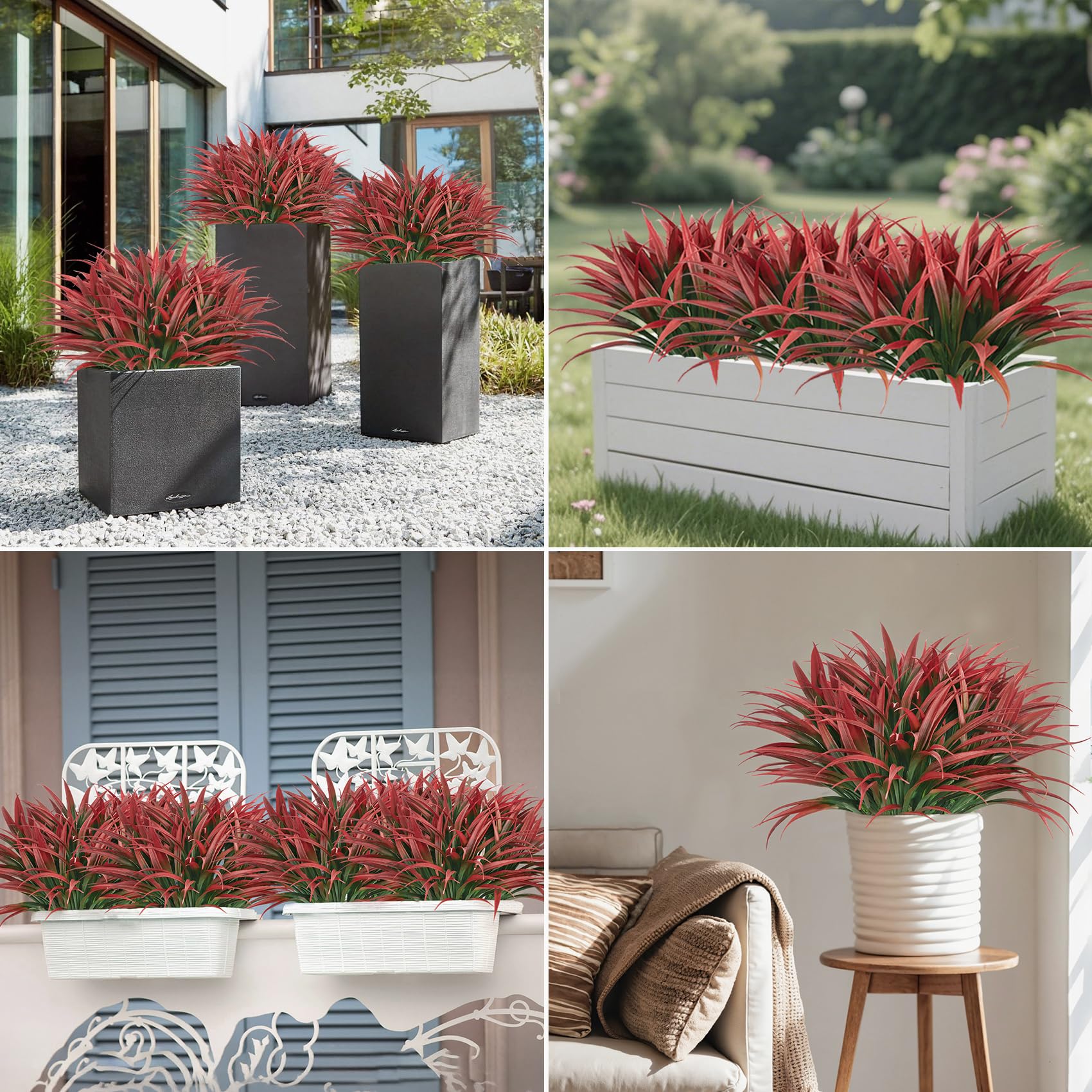 Ouddy Decor UV-resistant artificial plants stay vibrant under sunlit outdoor conditions.