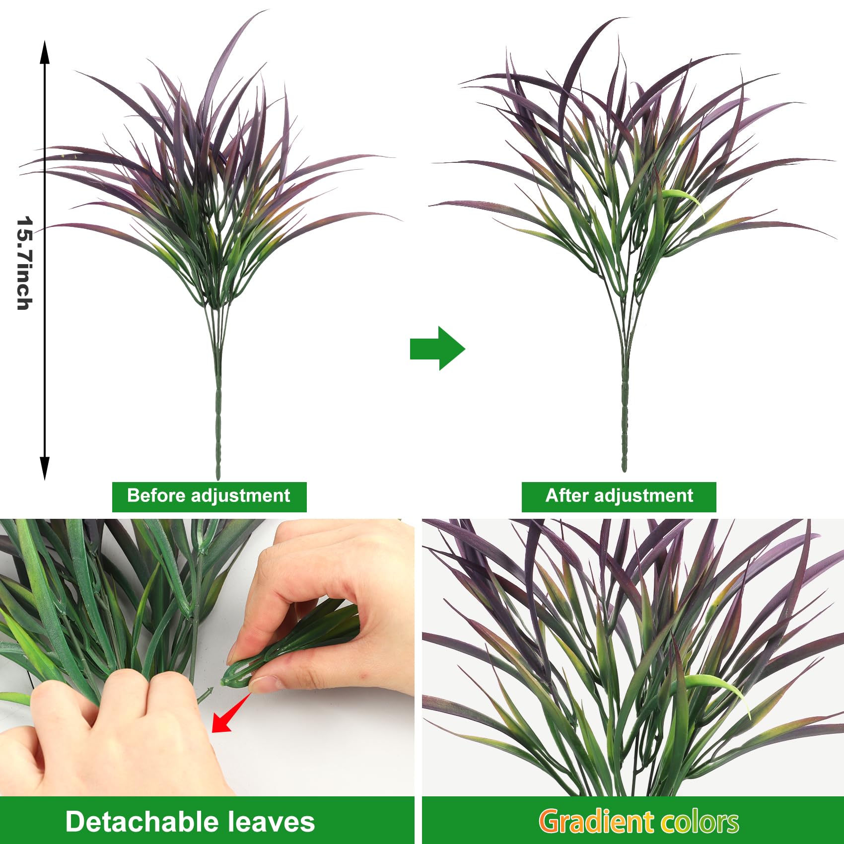 Ouddy Decor UV-resistant faux grass greenery for year-round outdoor use