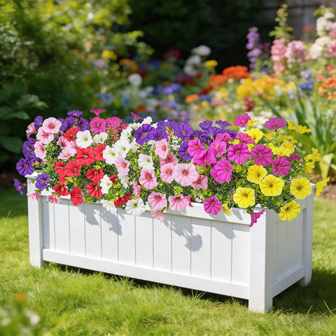 Ouddy Decor weather-resistant faux flowers stay vibrant year-round.