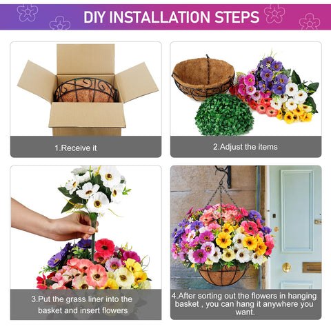 Ouddy Decor decorative garden porch ambiance with coconut basket and blooms