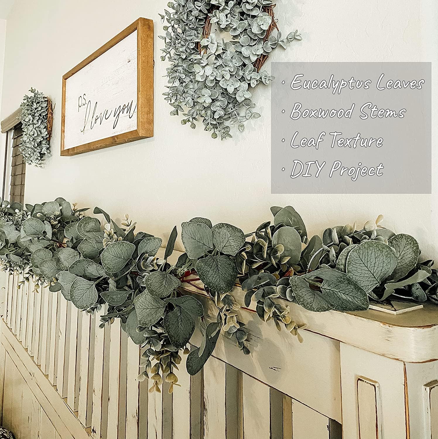 Ouddy Decor garland used as mantle decoration
