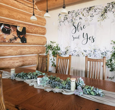 Ouddy Decor eucalyptus garland on wedding arch decoration