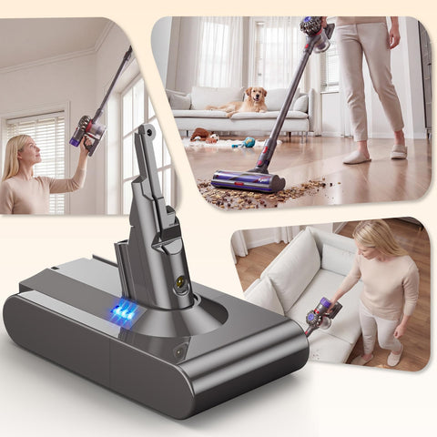 Oueand Dyson V8 battery label confirms compatibility and safety