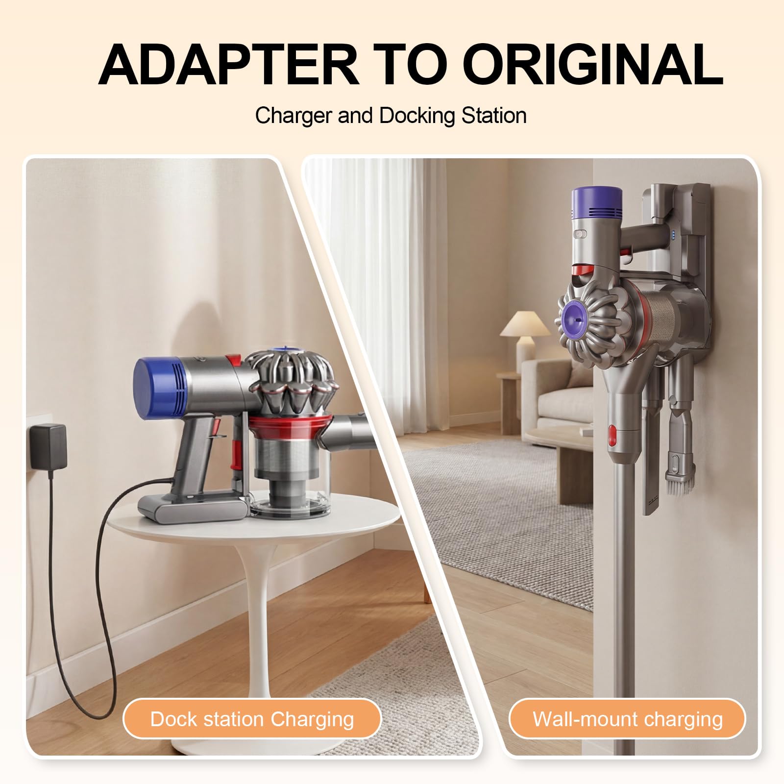 Oueand Dyson V8 maintenance guide image shows care steps