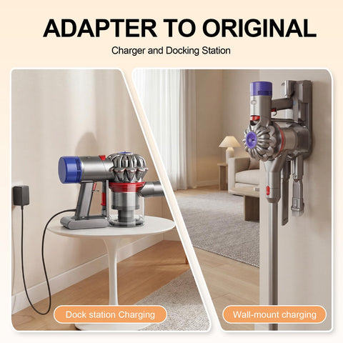 Oueand Dyson V8 maintenance guide image shows care steps
