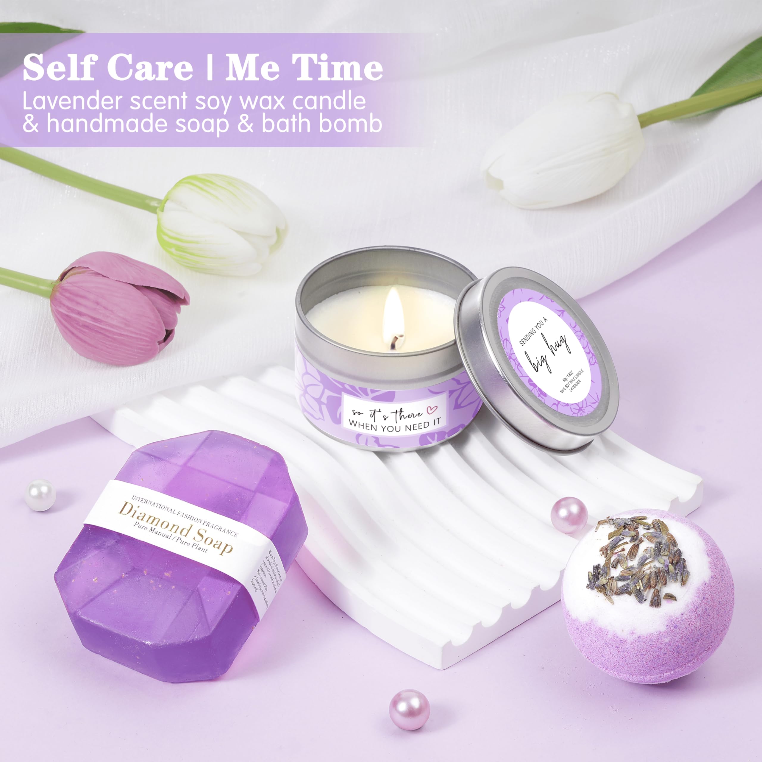 Oufrenn lavender bath soap and bath bomb set for a soothing bath