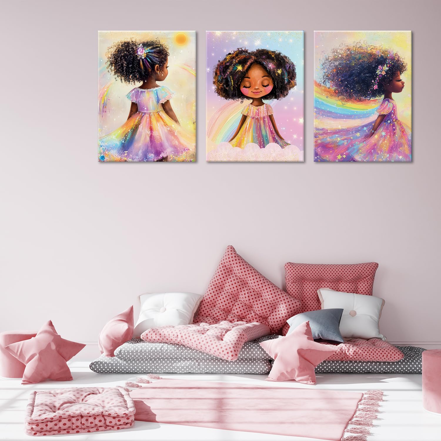 ouiytws Pastel rainbow gradient texture with soft visual appeal for children's spaces.