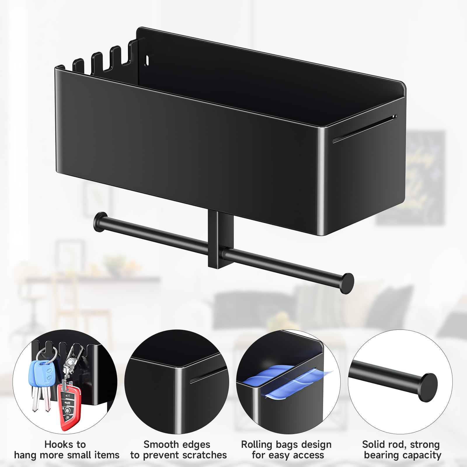 Oukimly pet storage rack showing convenient shelf and hooks
