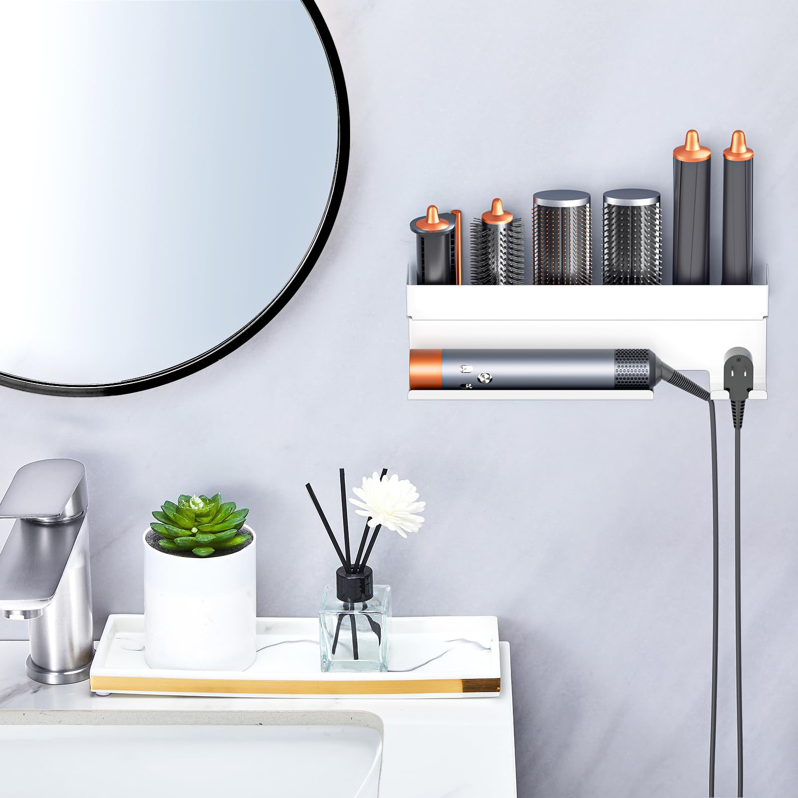Oukimly self-adhesive wall mounting area demonstrates easy drill-free installation
