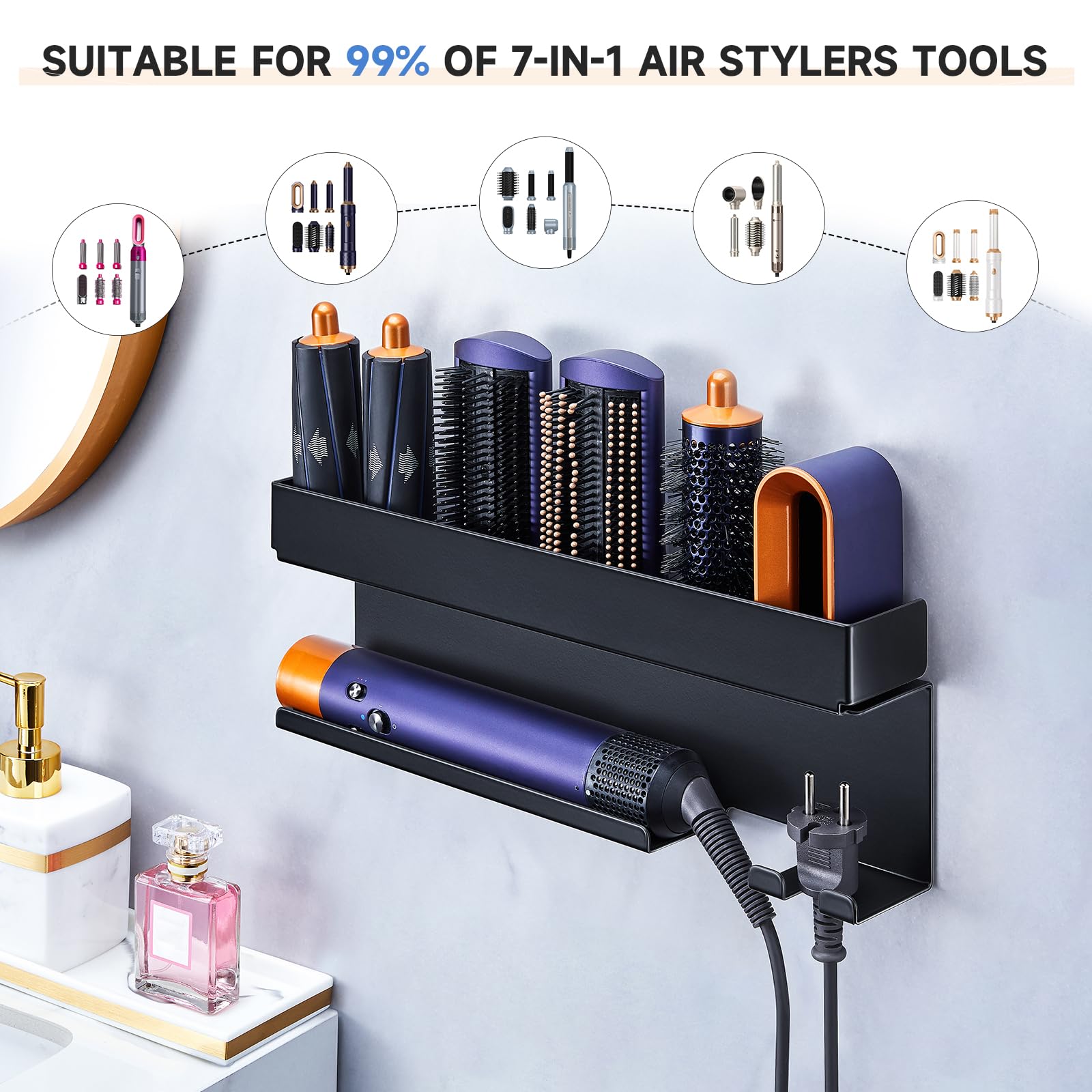 Oukimly sturdy black metal organizer offers durable tool storage.