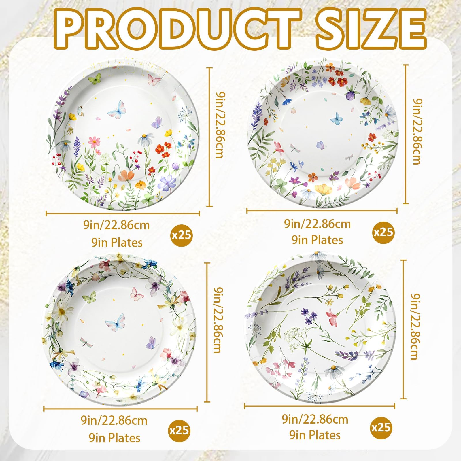 OuMuaMua 9-inch wildflower plate design C during an outdoor picnic