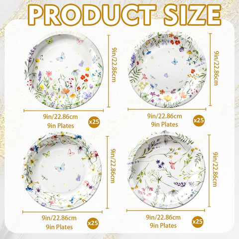 OuMuaMua 9-inch wildflower plate design C during an outdoor picnic