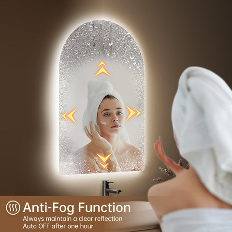 OUMUSU defogging panel keeps reflections clear after shower.
