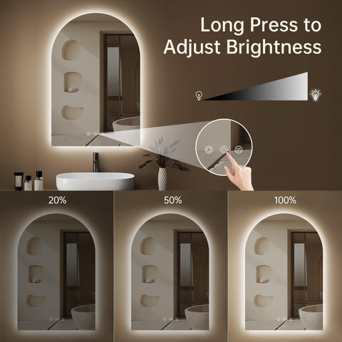 OUMUSU easy-install arched mirror with bracket simplifies setup.