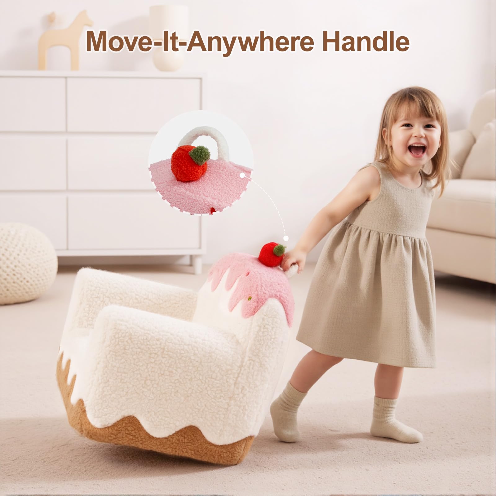 OUOZZZ Toddler Chair with book pocket, easy storage for stories.