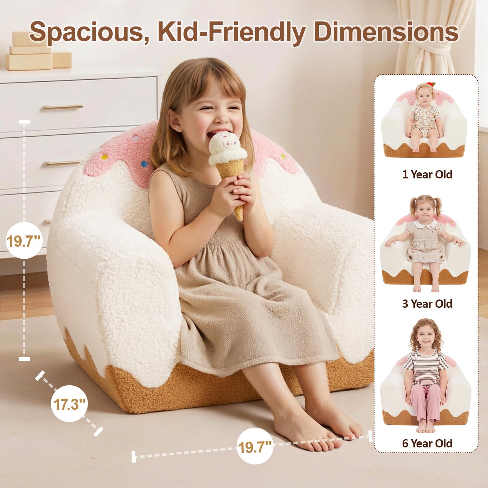 OUOZZZ Ice cream chair with carry handle, portable seating for kids.