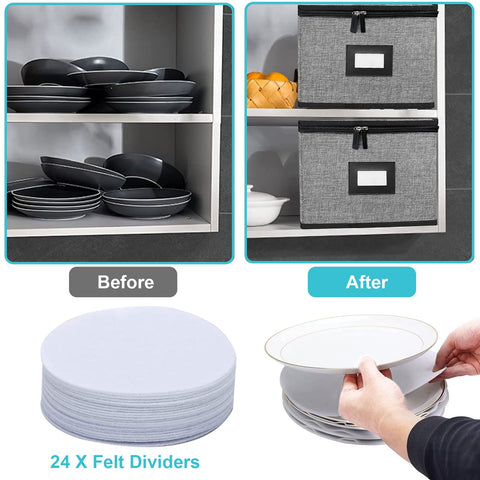 ouruer dish storage box stackable design saves space in kitchen or moving