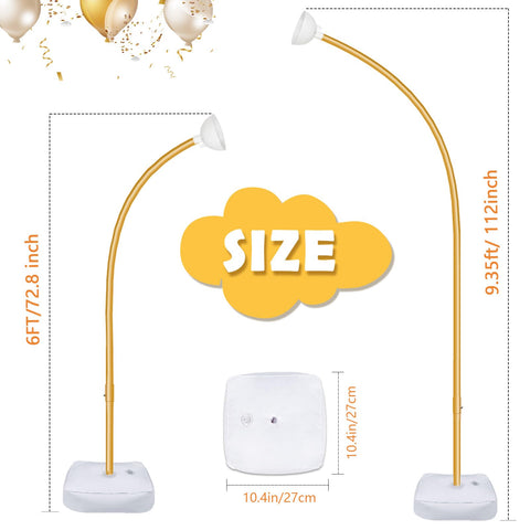 OurWarm 6ft gold balloon arch stand allows easy DIY wedding or party arches.