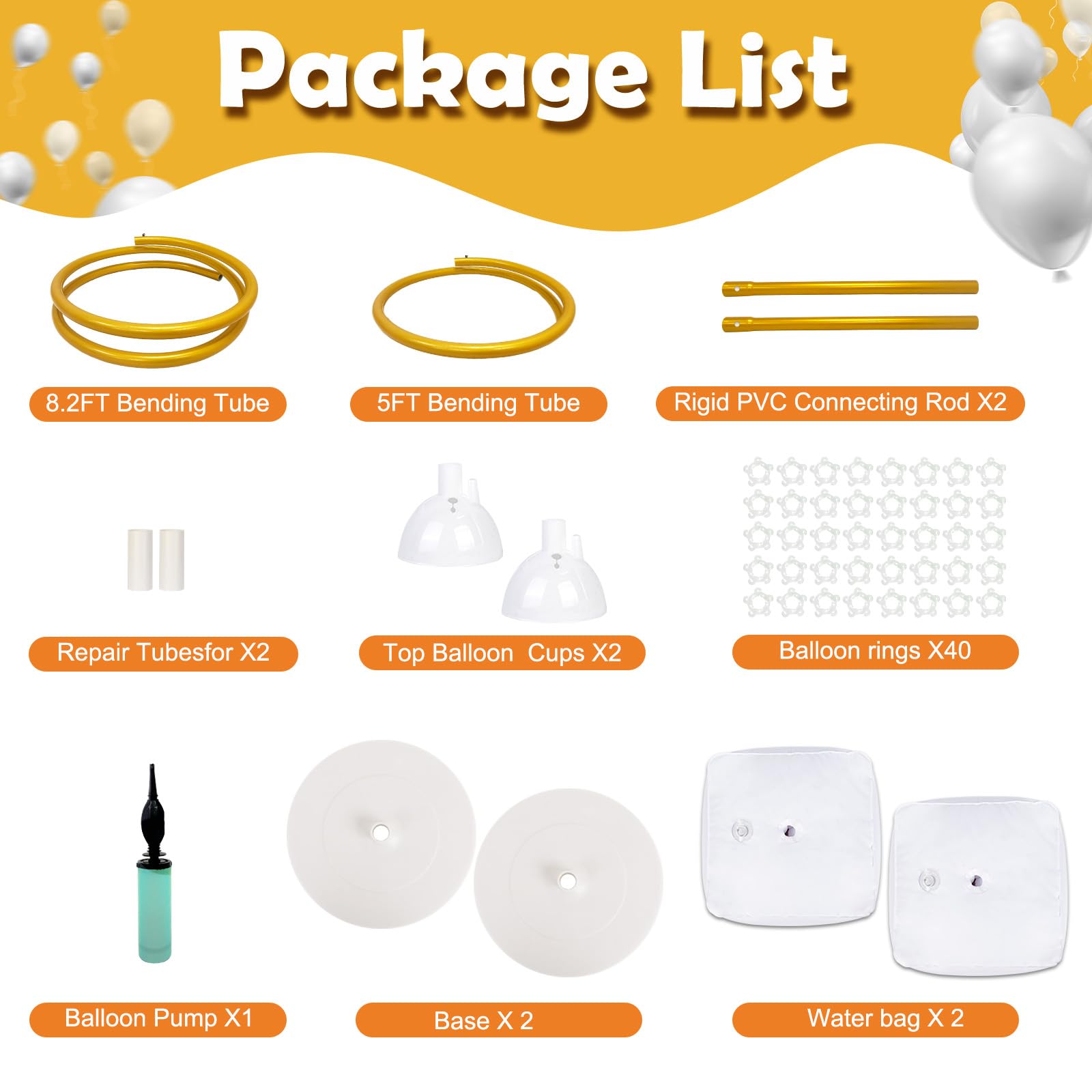 OurWarm balloon arch kit with soft tube poles supports flexible shape design.