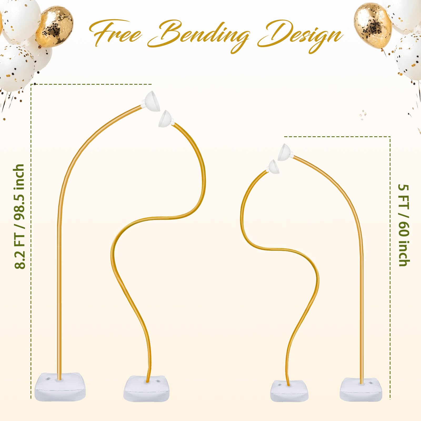 OurWarm balloon-arch-stand-5ft-tube enables flexible party arches.