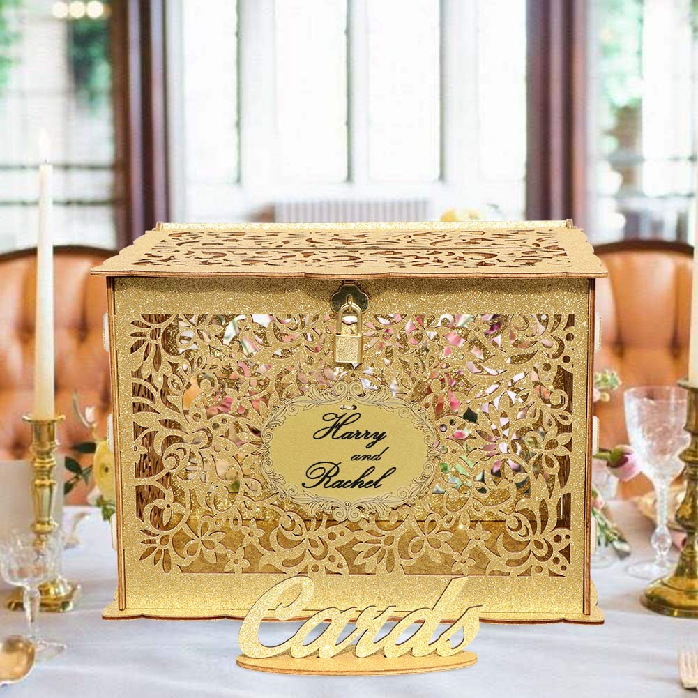 Included sign and rubber rings accompany the glitter box for a coordinated look.