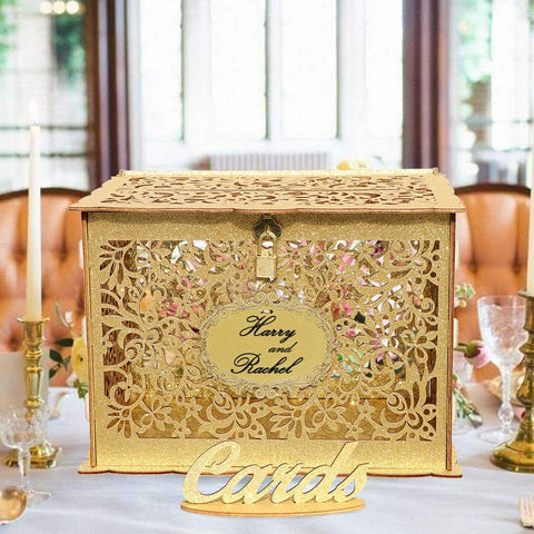 Included sign and rubber rings accompany the glitter box for a coordinated look.